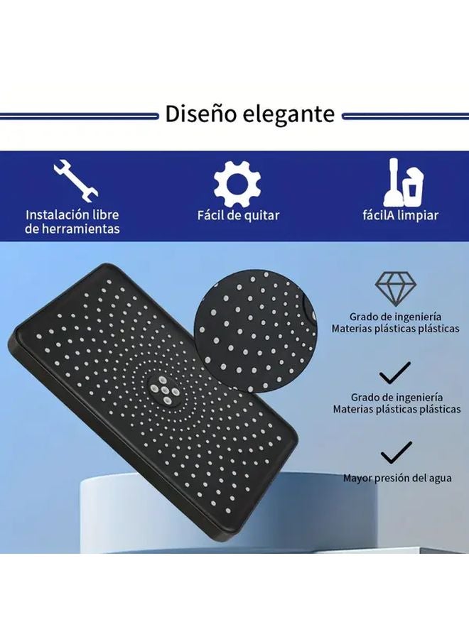 Reinforced Explosion Proof Shower Head High Pressure Black Square Design - Image 4